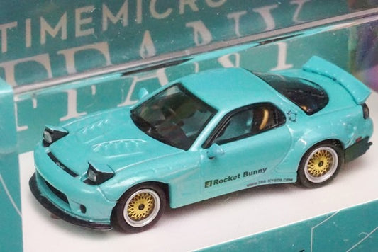 TM Time Micro 1:64 Mazda RX-7 Rocket Bunny Tiffany Blue model car