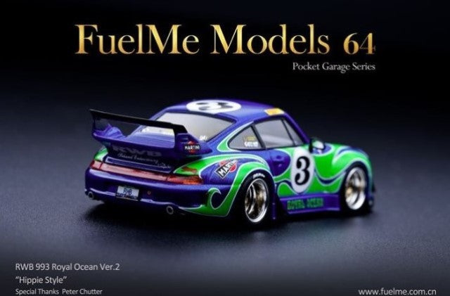 FM64002-RWB993-06B Fuelme Models 1:64 Porsche RWB 993 Royal Ocean ver.2