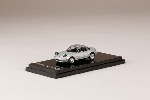 HJ641025ALS Hobby JAPAN 1:64 Mazda Eunos Roadster NA6CE Open Retractable headlights Silverstone Metallic