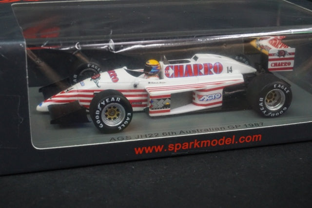 1:43 SPARK S7221 AGS JH22 Australian GP 1987 R.Moreno #14 model car