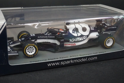 1:43 SPARK S7669 Scuderia Alpha Tauri AT02 #22 Bahrain GP 2021 Yuki Tsunoda model car