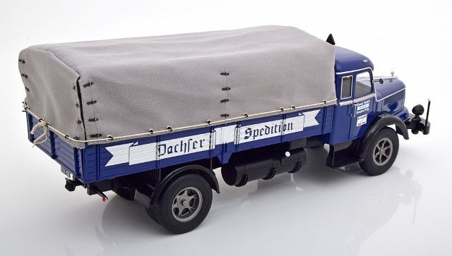 RK180132 ROAD KINGS 1:18 Krupp Titan SWL 80 Canvas Top 1950-1954 Dachser Dark Blue/Black