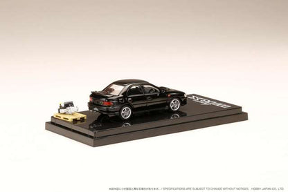 HJ642013ABK Hobby JAPAN 1:64 Subaru Impreza WRX (GC8) 1992 w/Engine Display Model Black Mica