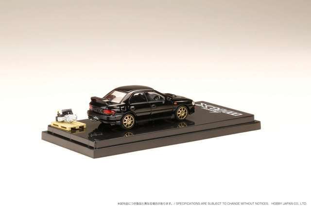 HJ642013BBK Hobby JAPAN 1:64 Subaru Impreza WRX (GC8) 1992 custom version / with Engine Display Model Black Mica