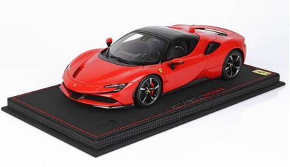 P18196C BBR 1:18 Ferrari SF90 Spider CLOSED ROOF Rosso Corsa 322/Base in eco-leather without case