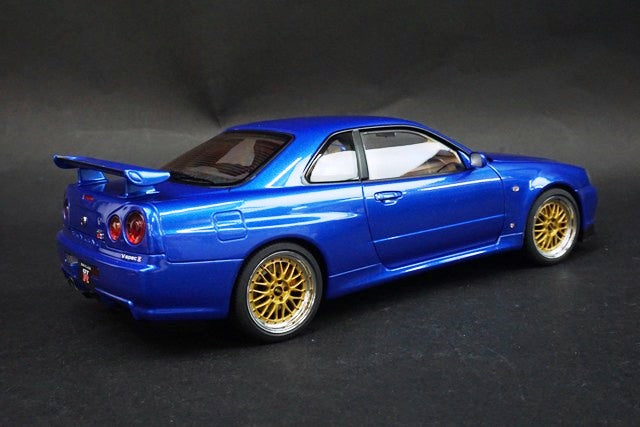 1:18 AUTOart 77409 Nissan Skyline GT-R R34 V Spec II W / BBS LM WHEELS Bayside Blue