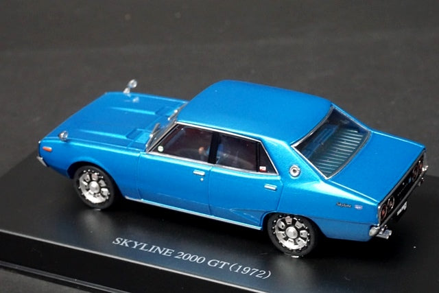 1:43 AOSHIMA DISM 093436 GC110 Skyline Yonmeri 2000GT early model 1972 Blue Metallic