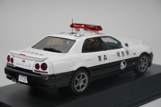 1:43 RAI'S H7430208 Nissan Skyline 25 GT-t (ER34) 2002 Aomori Prefectural Police Highway Traffic Police Unit