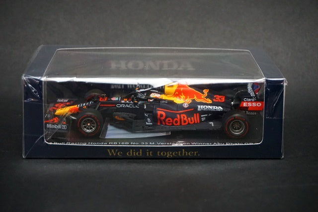 1:43 SPARK SCS221 Red Bull Racing Honda RB16B Abu Dhabi GP 2021 Winner #33 M.Verstappen