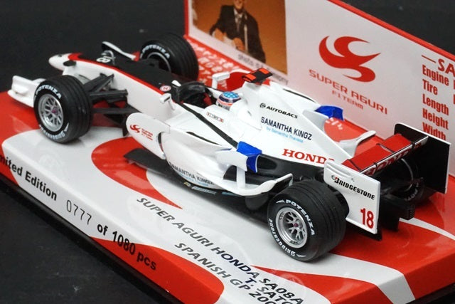 1:43 MINICHAMPS Super Aguri Honda SA08A Spain GP 2008 #18 Takuma Sato