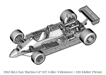 K797 Model Factory HIRO 1:20 Ferrari 126C2 ver.C 1982 San Marino GP #27 G.Villeneuve / #28 D.Pironi Fulldetail Kit