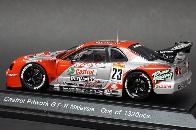 1:43 EBBRO 43378 Castrol Pitwork GT-R Malaysia JGTC 2002 #23 model car