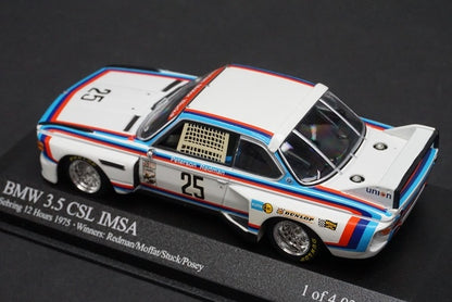 1:43 MINICHAMPS 430752925 BMW 3.5 CSL IMSA Sebring 12h Winner 1975 #25 Moffat/Stuck/Posey