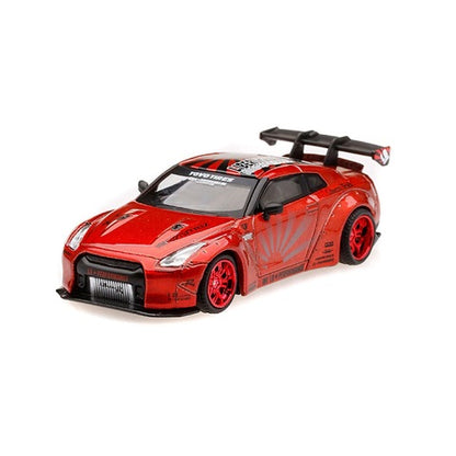 MC28-RD MINI-GT 1:64 LBWK Limited LB WORKS GT-R R35 type1 rear wing ver.1+2 candy Red RHD