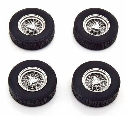 KKDCACC001 KK Scale 1:18 Tire Set Spoke Rims Chrome