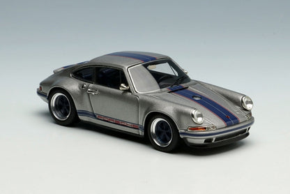 TM001G MakeUp Titan64 1:64 TM001E-H Singer 911 964 Coupe Titanium Silver / Dark Blue Stripe