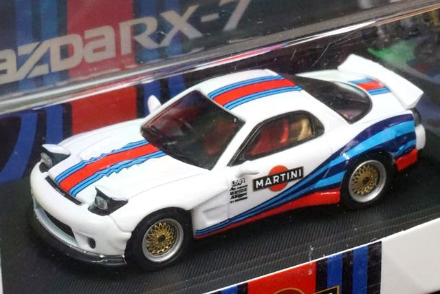 TM Time Micro 1:64 Mazda RX-7 MARTINI with White Engine model car