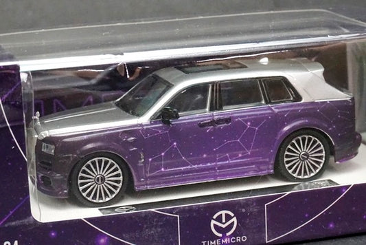 TM Time Micro 1:64 Rolls Royce Mansory Cullinan RR Starry Sky/Purple with Figure