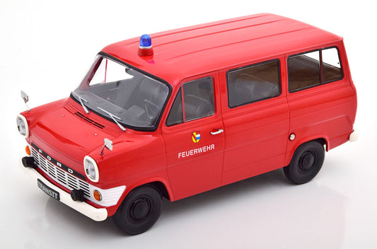 KKDC180467 KK Scale 1:18 Ford Transit Bus 1965-1970 Feuerwehr Germany Red