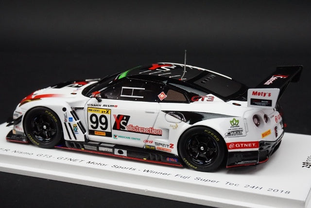 1:43 SPARK SJ067 Nissan GT-R NISMO GT3-GTNET Motor Sports-Winner Super Tec 24h #99 2018