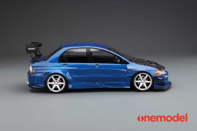 20C03-22 onemodel 1:18 Mitsubishi Voltex EVO IX Carbon Bonnet Version Blue