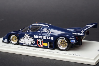 1:43 SPARK SG429 Sauber C9 #61 Winner Nurburgring Supercup 1987 Jean-Louis Schlesser model car