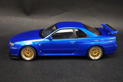 1:18 AUTOart 77409 Nissan Skyline GT-R R34 V Spec II W / BBS LM WHEELS Bayside Blue