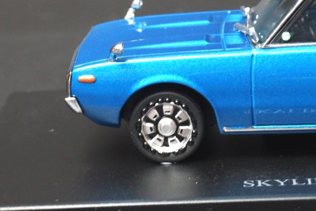 1:43 AOSHIMA DISM 093436 GC110 Skyline Yonmeri 2000GT early model 1972 Blue Metallic