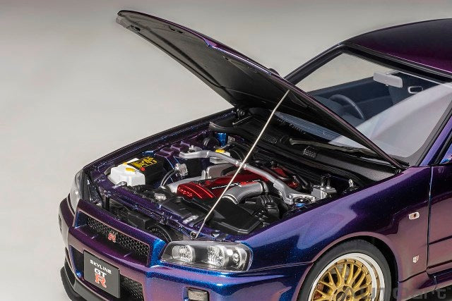 77403 AUTOart 1:18 Nissan Skyline GT-R R34 V-SPEC 2 "BBS LM WHEEL" PURPLE 3