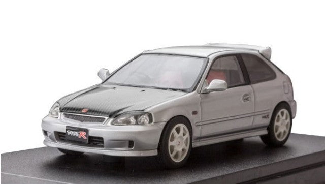 PM4340CS MARK43 1:43 Honda CIVIC Type R EK9 Carbon Bonnet Custom Color Silver