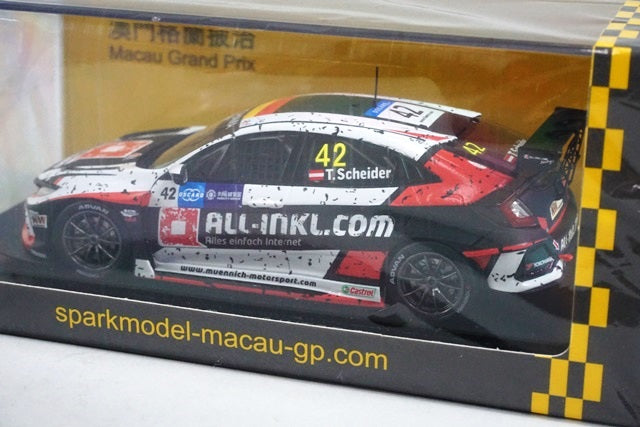 1:43 SPARK SA182 Honda Civic TypeR TCR WTCR 2nd Race 2 WTCR Macau Gear Race 2018 #42