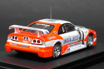 1:43 TOMICA EBBRO UNISIA JECS Skyline R33 #3 HASEMI MOTOR SPORT