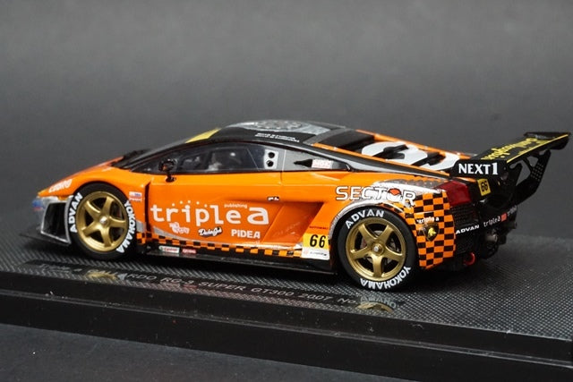 1:43 EBBRO 43963 Triple a Gallardo RG-3 Super GT300 2007 #66 Orange model car