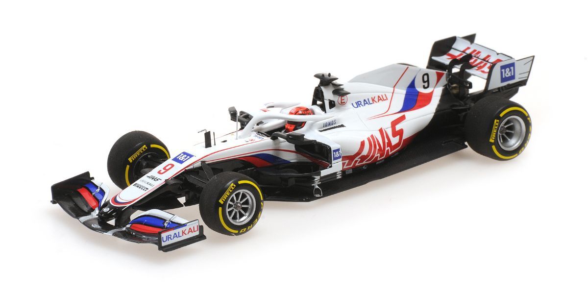 417210109 MINICHAMPS 1:43 Uralkali Haas F1 Team VF-21 Nikita Mazepin Bahrain GP2021