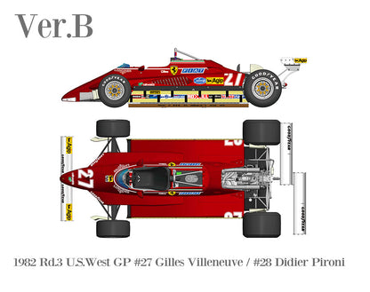 [ Back-order ] Model Factory HIRO K796 1:20 126C2 Ver.B 1982 Rd.3 U.S. West GP #27 Gilles Villeneuve / #28 Didier Pironi Fulldetail Kit