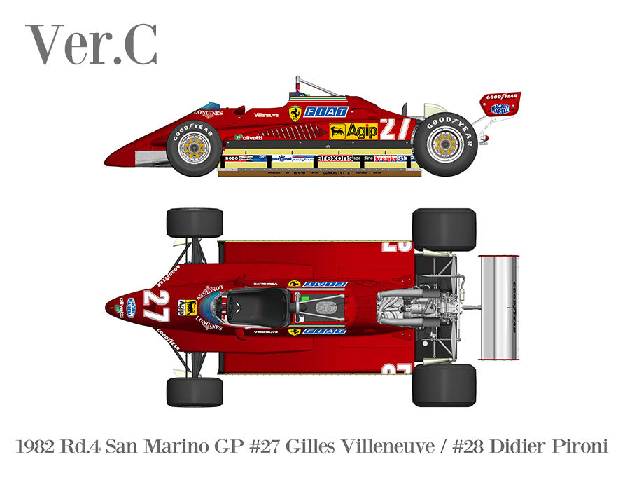 [ Back-order ] Model Factory HIRO K797 1:20 126C2 Ver.C 1982 Rd.4 San Marino GP #27 Gilles Villeneuve / #28 Didier Pironi Fulldetail Kit