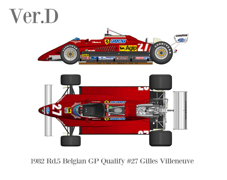 [ Back-order ] Model Factory HIRO K732 1:20 126C2 Ver.D 1982 Rd.5 Belgian GP Qualify #27 Gilles Villeneuve Fulldetail Kit