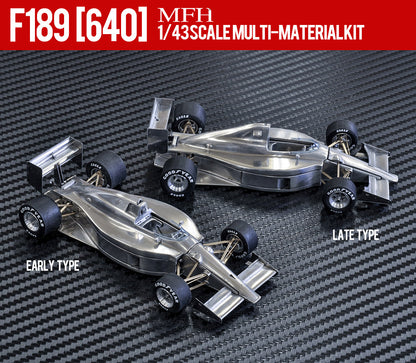 [ Back-order ] Model Factory HIRO  K783 1:43 F1-89 (640) Ver.A Early Type 1989 Rd.1 Brazilian GP Winner #27 N.Mansell / #28 G.Berger Multi-Material Kit