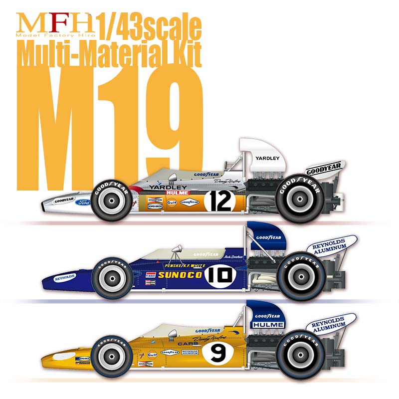 K585 Model Factory HIRO 1:43 M19 Ver.B 1971 Canadian GP #10 / American GP #31 "SUNOCO" Multi-Material Kit MFH