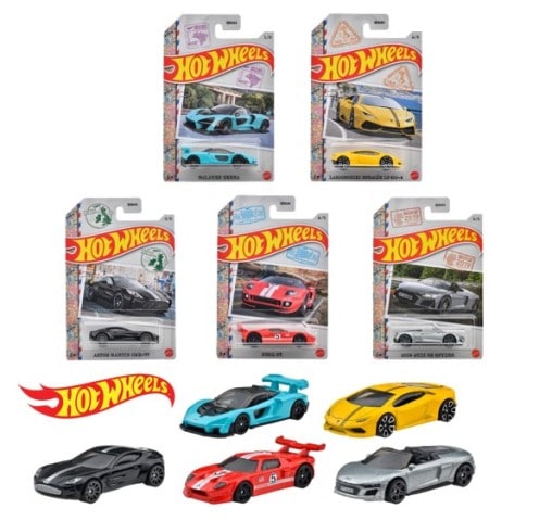 GDG44-986W Hot Wheels Themed Automotive Assorted International Supercars Pack of 10