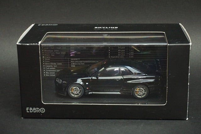 1:43 EBBRO 44151 Nissan Skyline GT-R R34 Vspec II Black