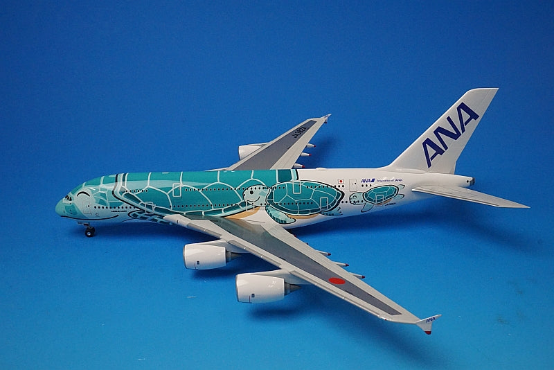 1:200 A380-841 ANA FLYING HONU ANA Emerald Green WiFi Radome with Gear JA382A NH20164 Airplane