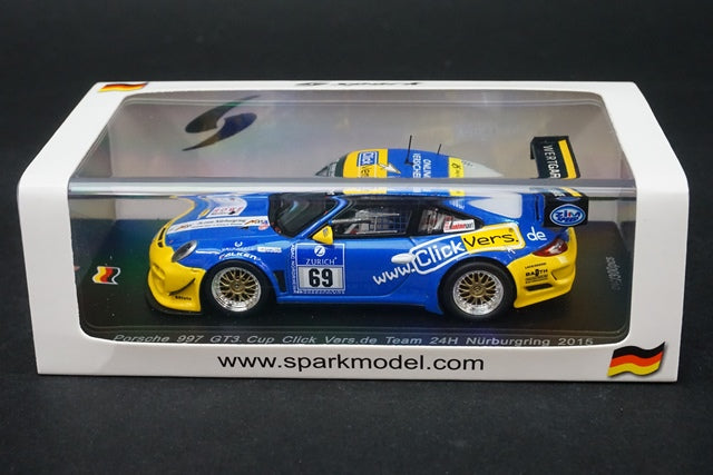 1:43 SPARK SG204 Porsche 997 GT3 Cup Click Vers.de Team 24h Nurburgring 2015 #69 model car