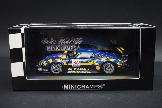 1:43 MINICHAMPS 430976630 Porsche 911 GT1 FIA GT Series 1997 #30 Blue Corai model car