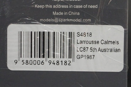 1:43 SPARK S4818 Larousse Calmel LC87 Australia GP 1987 #29 Y.Dalmas