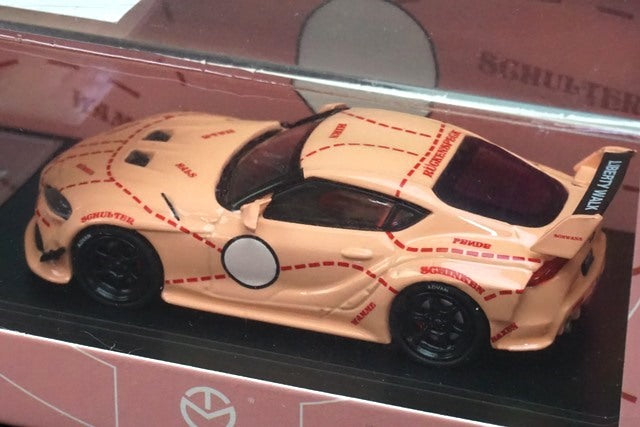 TM Time Micro 1:64 LBWK Toyota Supra A90 Pink Pig with Roof Box