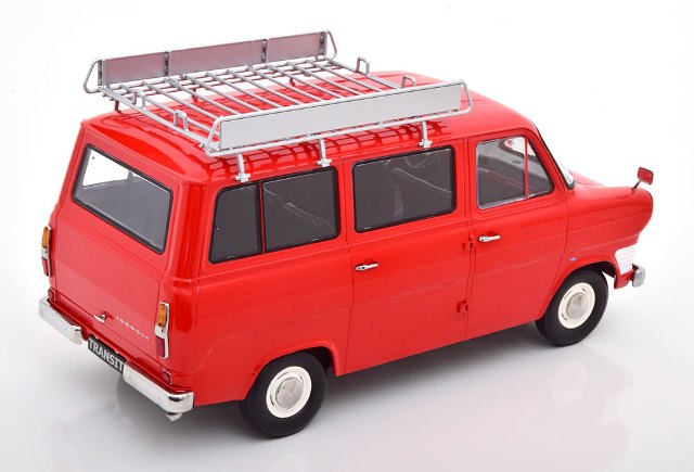 KKDC180465 KK scale 1:18 Ford Transit Bus 1965-1970 with Roof Rack Red