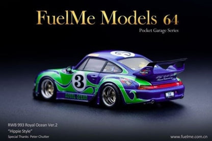 FM64002-RWB993-06B Fuelme Models 1:64 Porsche RWB 993 Royal Ocean ver.2