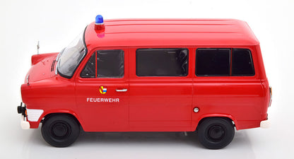 KKDC180467 KK Scale 1:18 Ford Transit Bus 1965-1970 Feuerwehr Germany Red