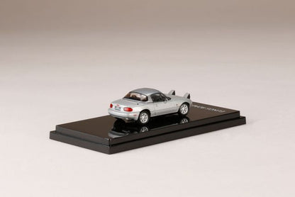 HJ641025ALS Hobby JAPAN 1:64 Mazda Eunos Roadster NA6CE Open Retractable headlights Silverstone Metallic